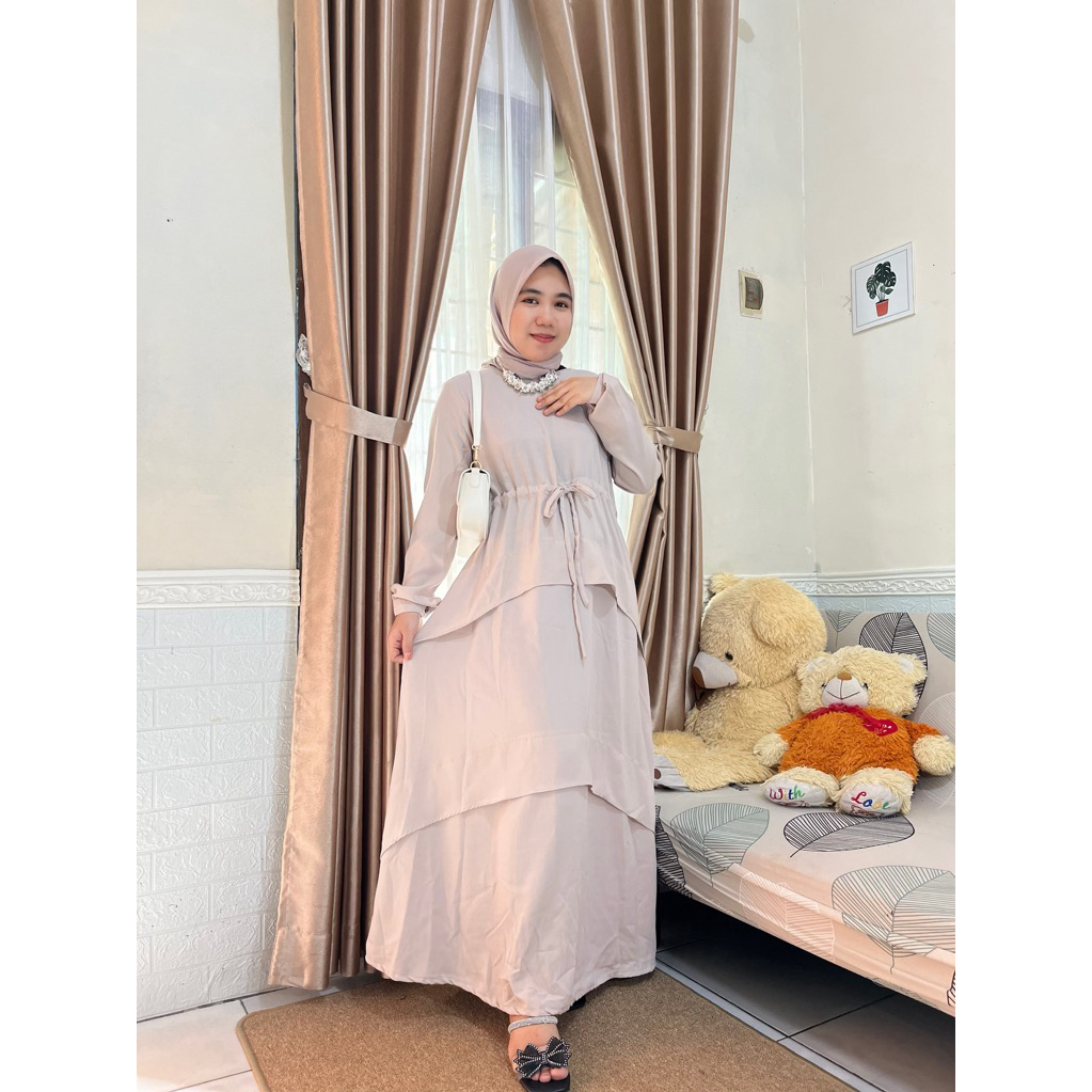 preloved gamis warna abu muda