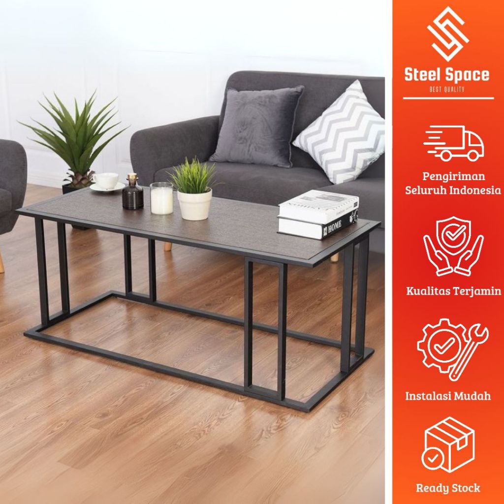 meja tamu minimalis modern / meja besi hollo minimalis