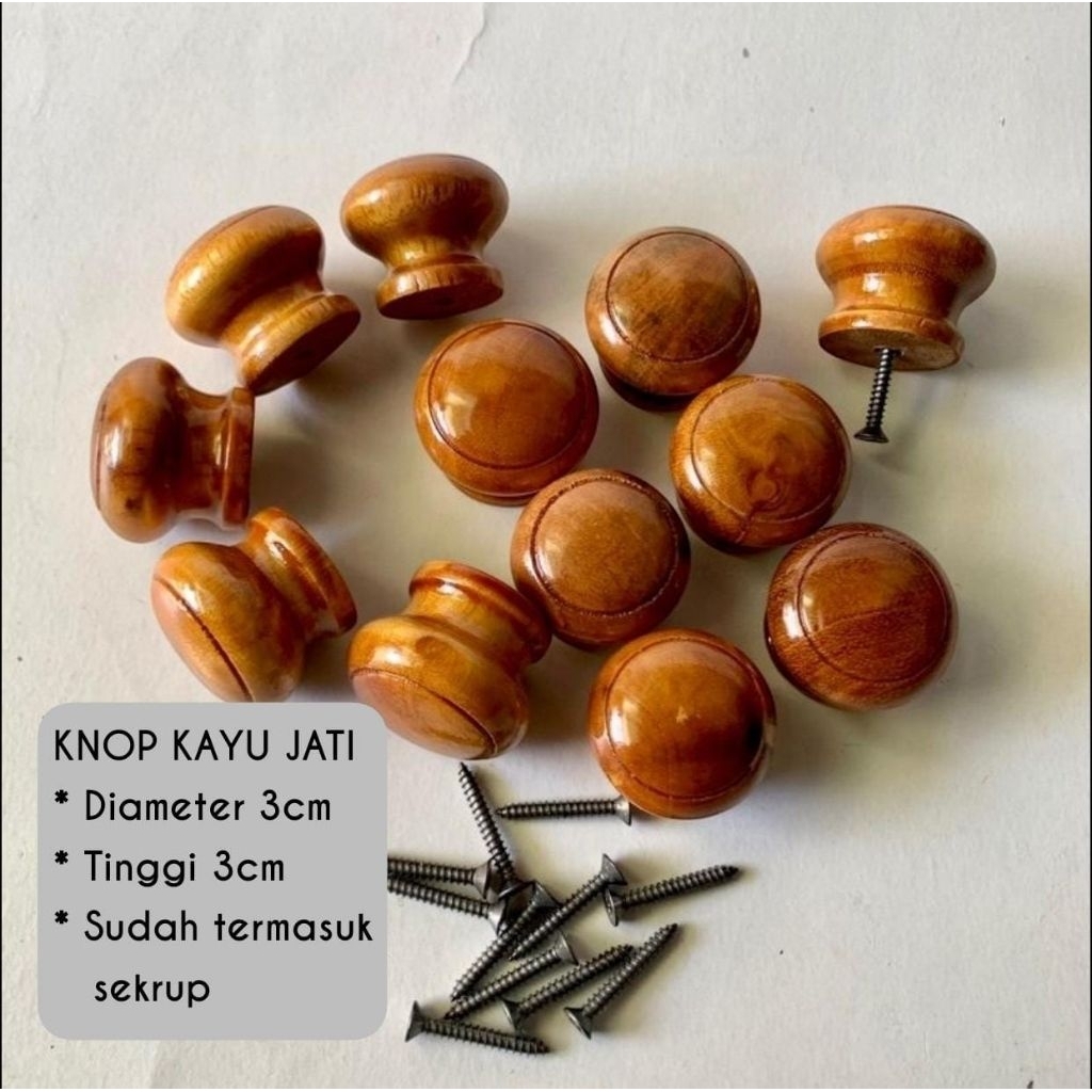 Knop Laci Kayu Bulat - Gagang Laci