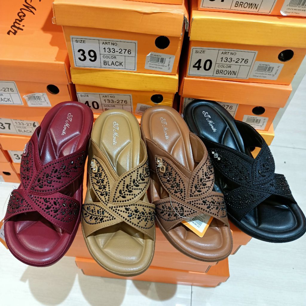 sandal wanita wedges 5cm ringan ST.MORITZ original matahari