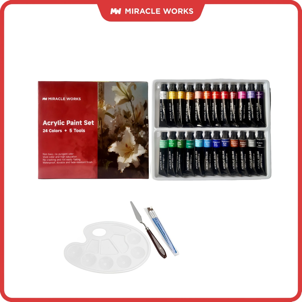 

MW Acrylic Paint Set Cat Akrilik Set 12/24 Warna 12ml