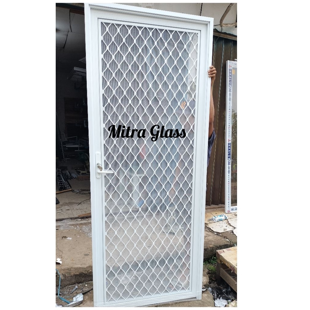 Pintu kawat nyamuk + teralis Aluminium L90 x T200