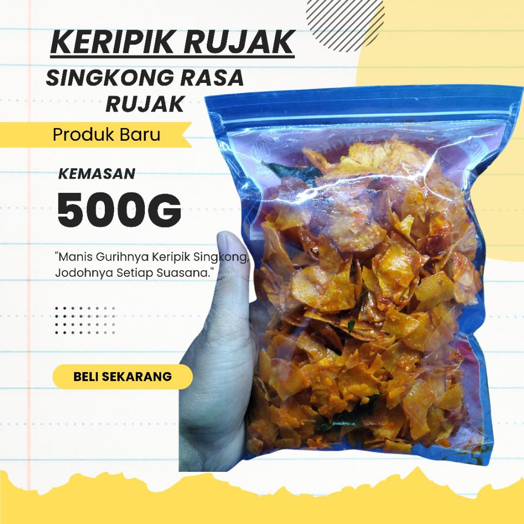 

keripik singkong rasa rujak pedas manis lengket 500g