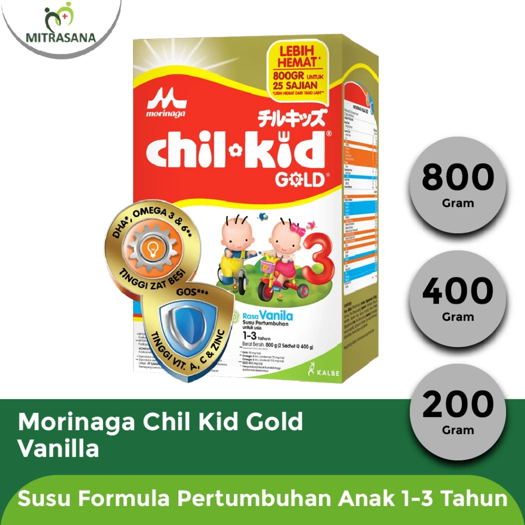 

Morinaga Chil Kid Gold Vanilla 190g 390g 780g - Susu Formula Pertumbuhan Anak 1-3 Tahun