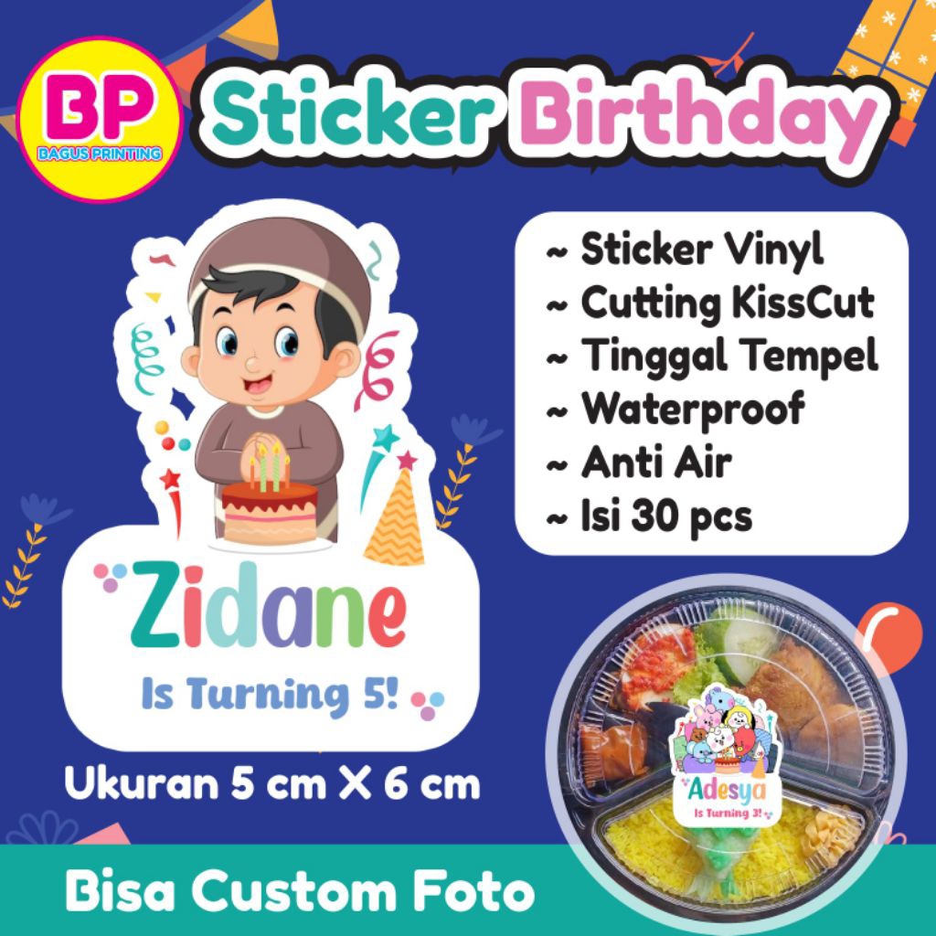 

Ay00! Isi 30 pcs Sticker Ulang Tahun Anak Sticker Karakter Bento Birthday Sticker Anak souvenir