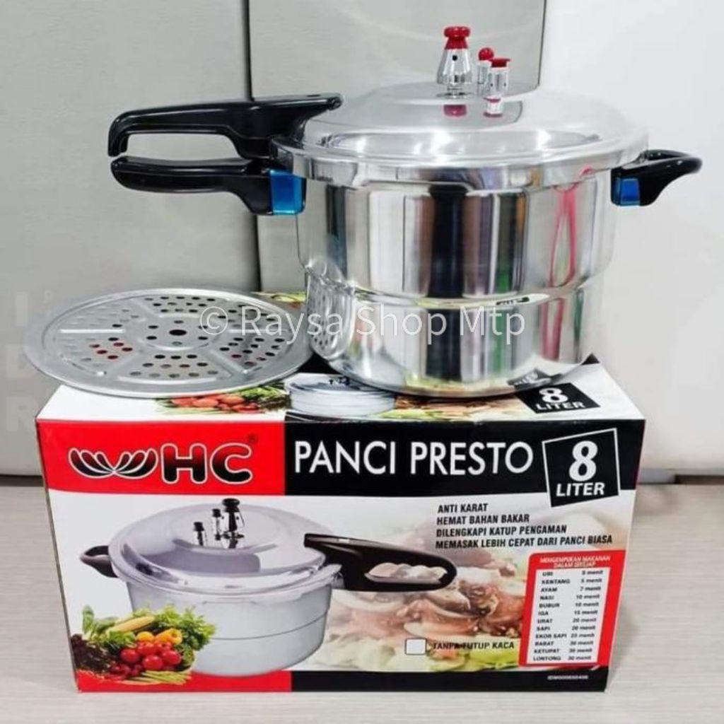 PANCI PRESTO 8 LITER HC PELUNAK DAGING MULTIFUNGSI KEBUTUHAN DAPUR BUNDA Gagang - PANCI PRESTO