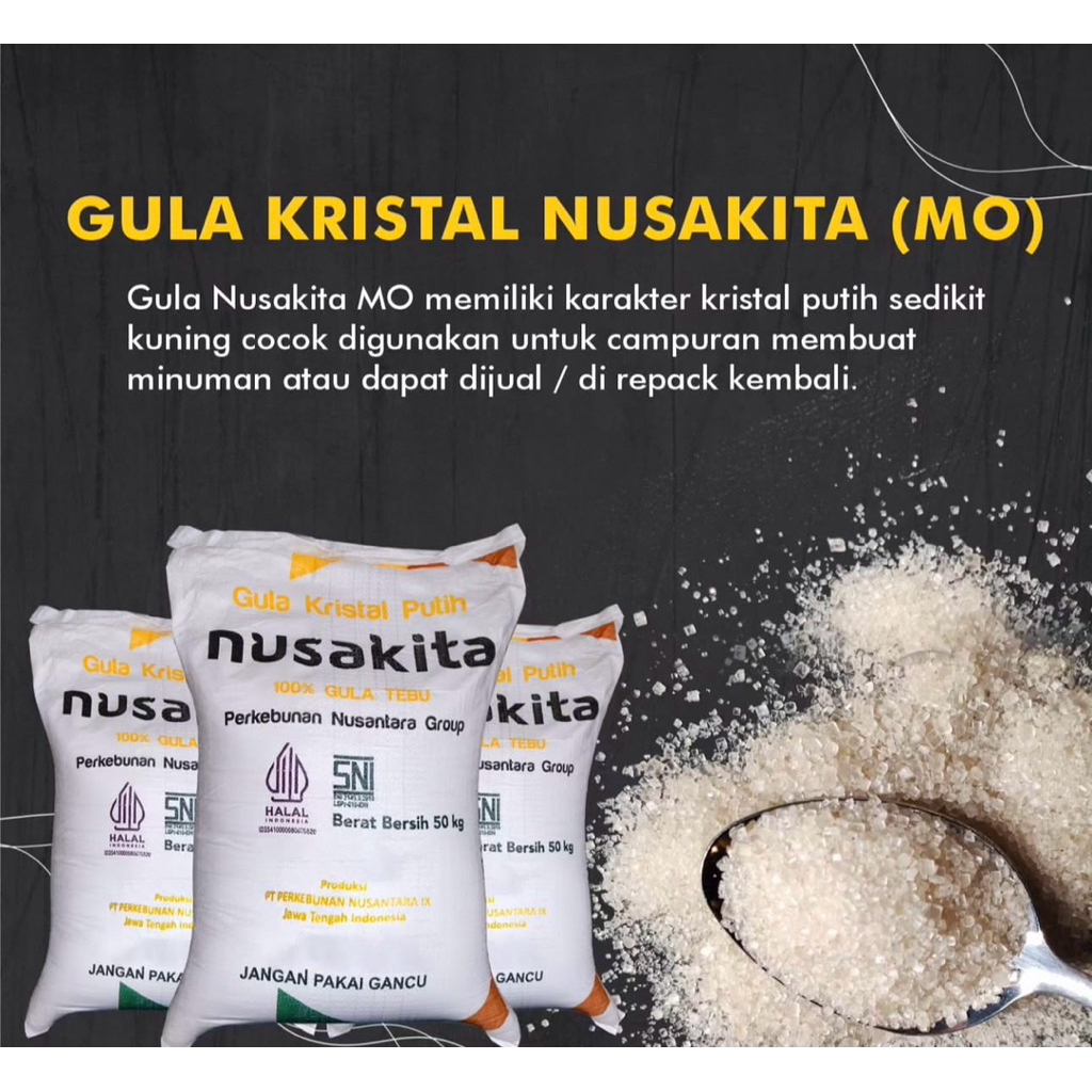 

(KEDAISEMBAKO) GULA CURAH LOS 50kg MANIS NUSAKITA