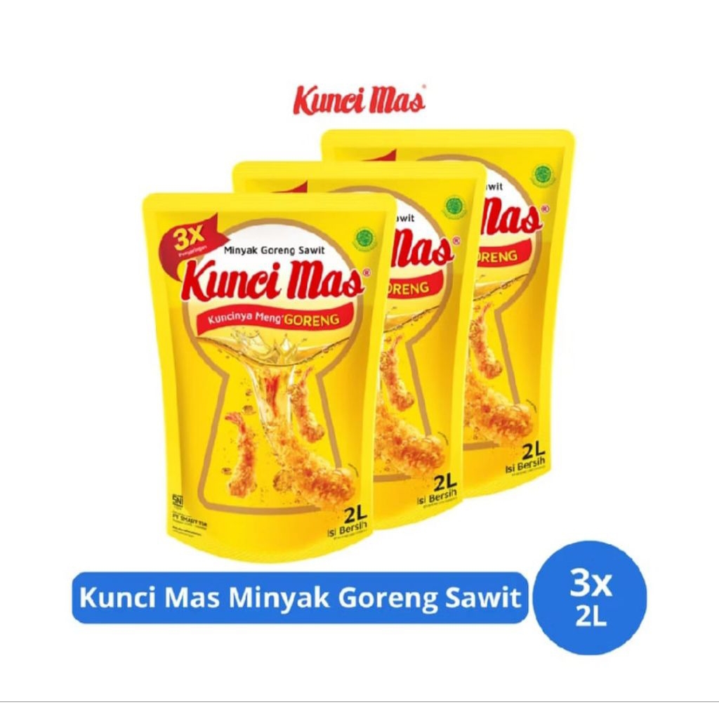 

Minyak goreng Kunci Mas refill 3 X 2L
