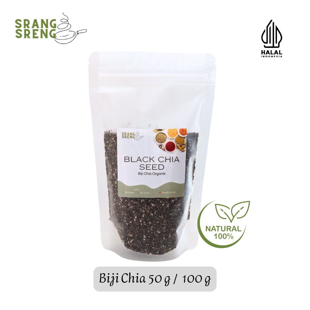 

Biji Chia Organik 50 gr & 100 gr | Black Chia Seed | Organic Black Chia Seed | Biji Chia Premium | Bumbu Rempah & Herbal Tradisional