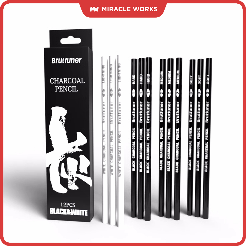 

MW Brutfuner Pencil Kuning Hitam & Putih 12PCS