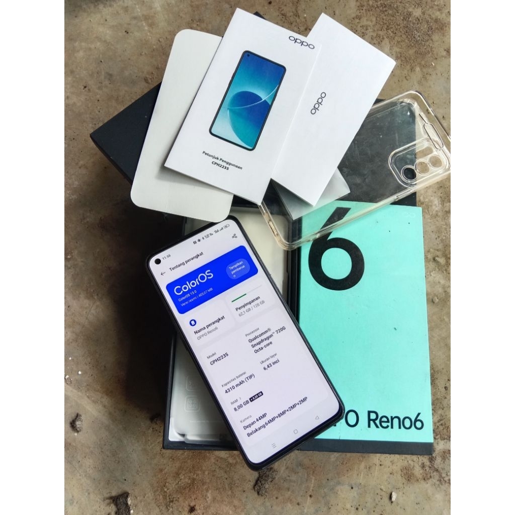 Oppoo reno 6 4g second fullset like new