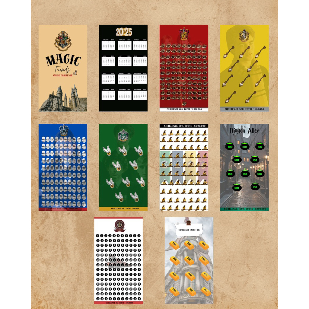 

Tempate Buku Tabungan (Saving Challenge) Tema Harry Potter