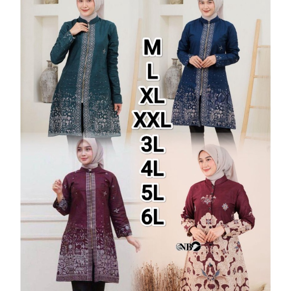 Promo Batik Tunik Nirmala Batik Modern Blouse Tunik Atasan Batik Wanita Tunik Lyodra
