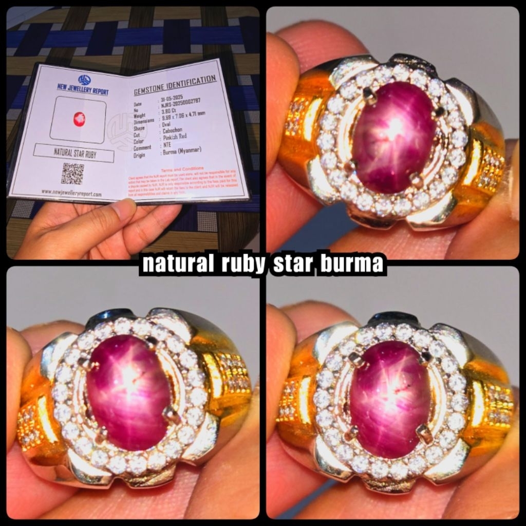 NATURAL 100% RUBY STAR BURMA MYANMAR