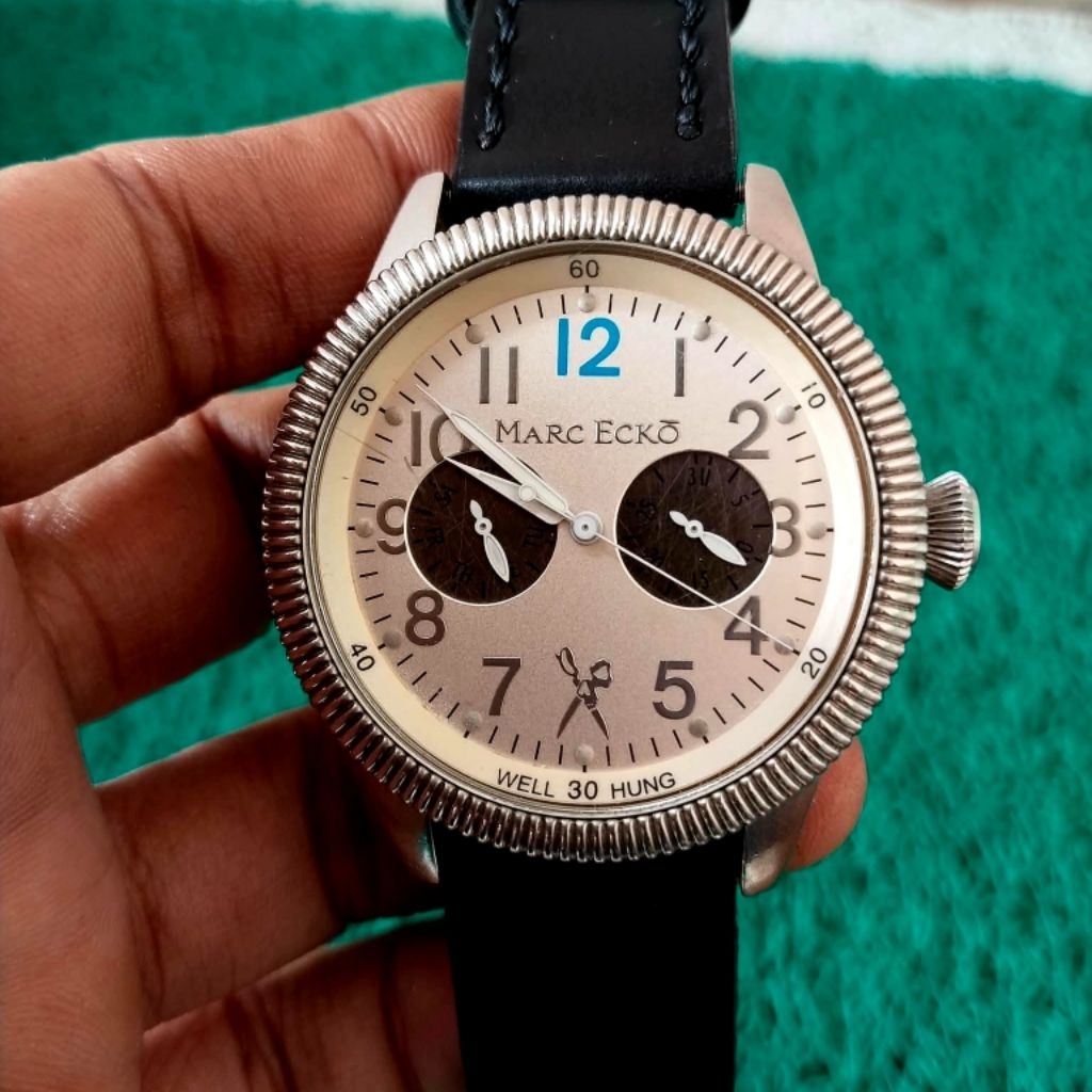 Jam Tangan Pria Marc Ecko E13513G1 Panda The Recon Silver Dial Original