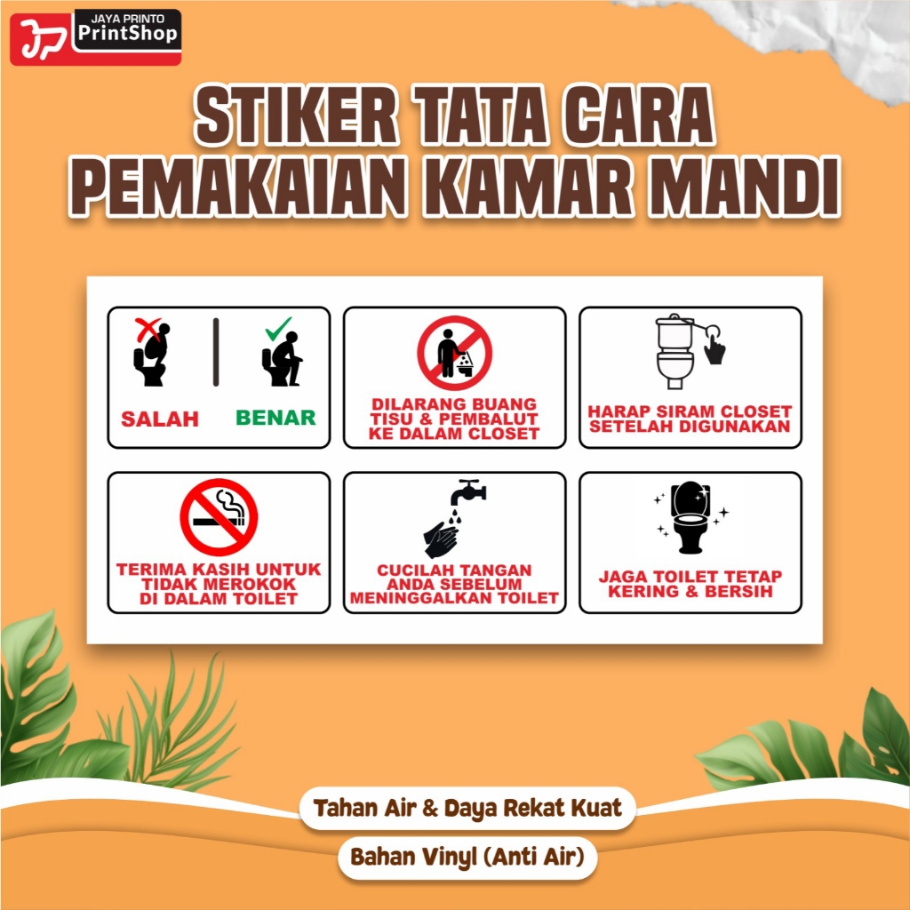 

Stiker K3 Tata Cara Penggunaan Toilet Tahan Air_STICKER