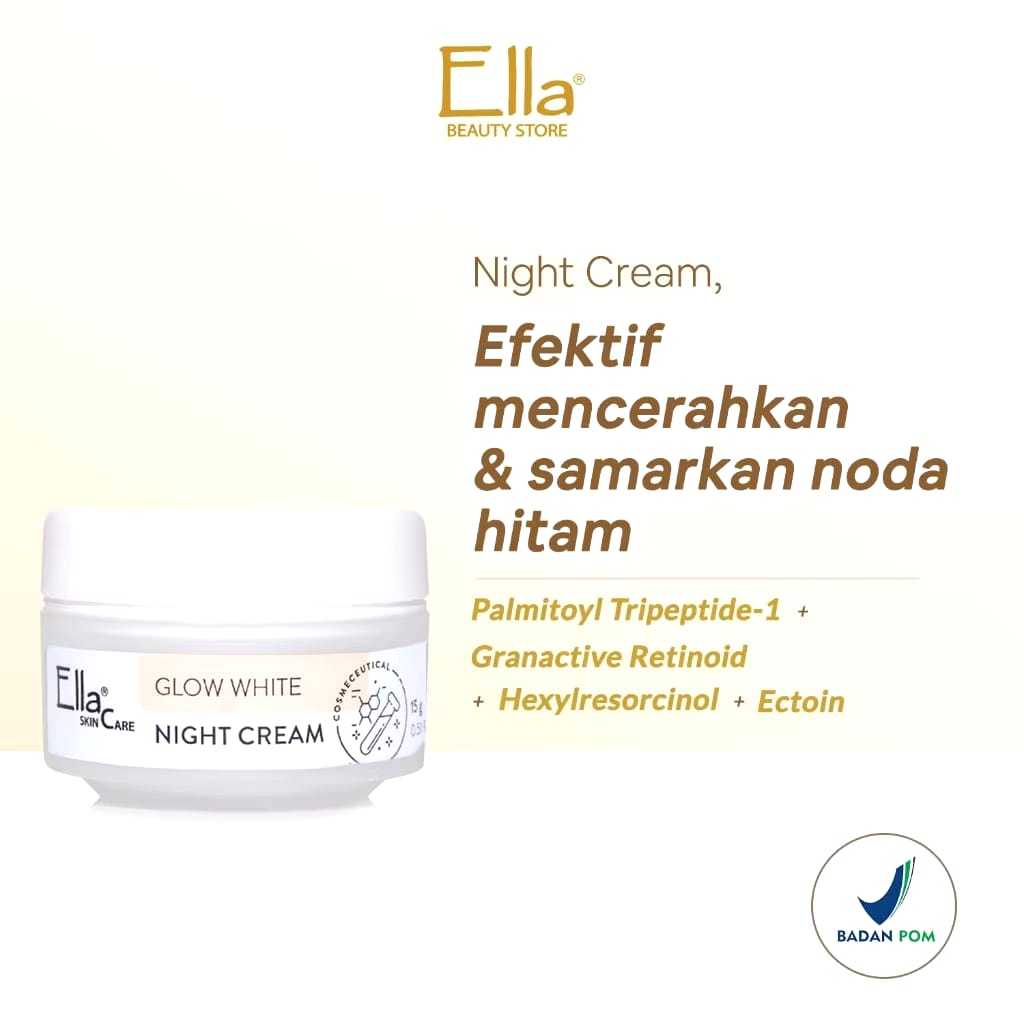 Ella Skincare Glow White Night Cream with Granactive Retinoid, Hexylresorcinol
