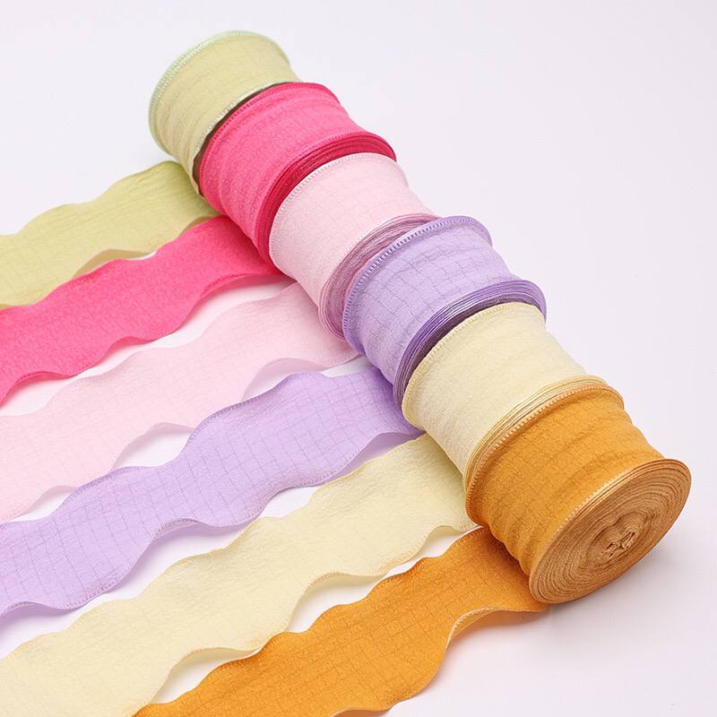 

1Roll 9M Pita Bucket Bunga/ Pita Cake / Korea Ribbon Wave/ Flower Bouquet Ribbon roll/ Pita Bucket