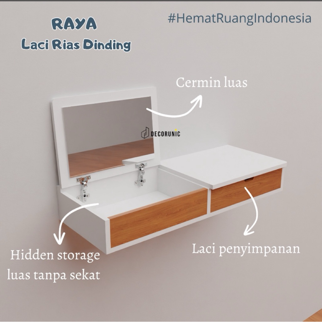 Nakas Gantung / Meja Rias Gantung /Meja Rias Simple /Meja Rias Bahan Plywood