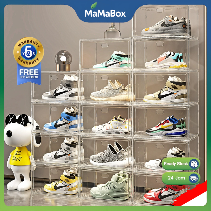MaMaBox Kotak Sepatu Magnet Pintu /Box Sepatu Akrilik/Kotak Sepatu Akrilik Transparan/Shoe Rack/Box 