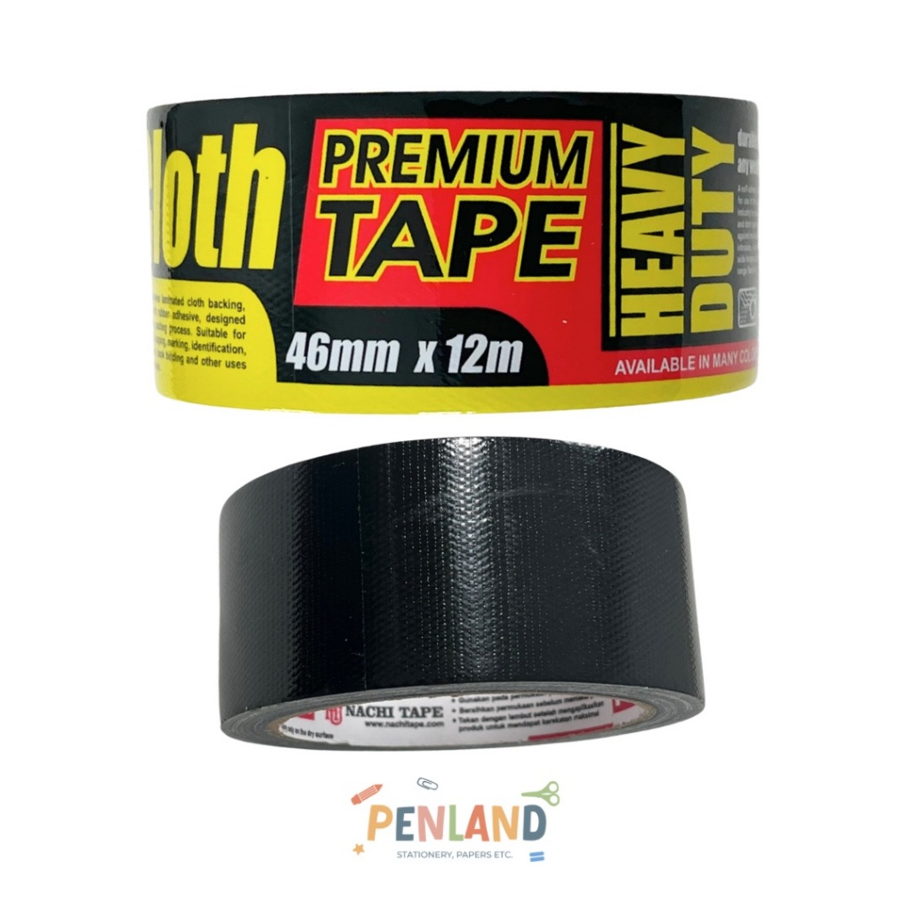 

Cloth black nachi tape 46mm x 12m PL000106 Murah Bisa COD