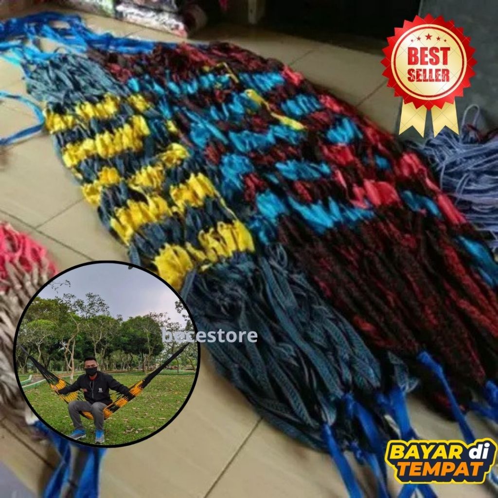 TERLARIS AYUNAN TALI RAJUT/HAMMOCK RAJUT/AYUNAN RAJUT DEWASA