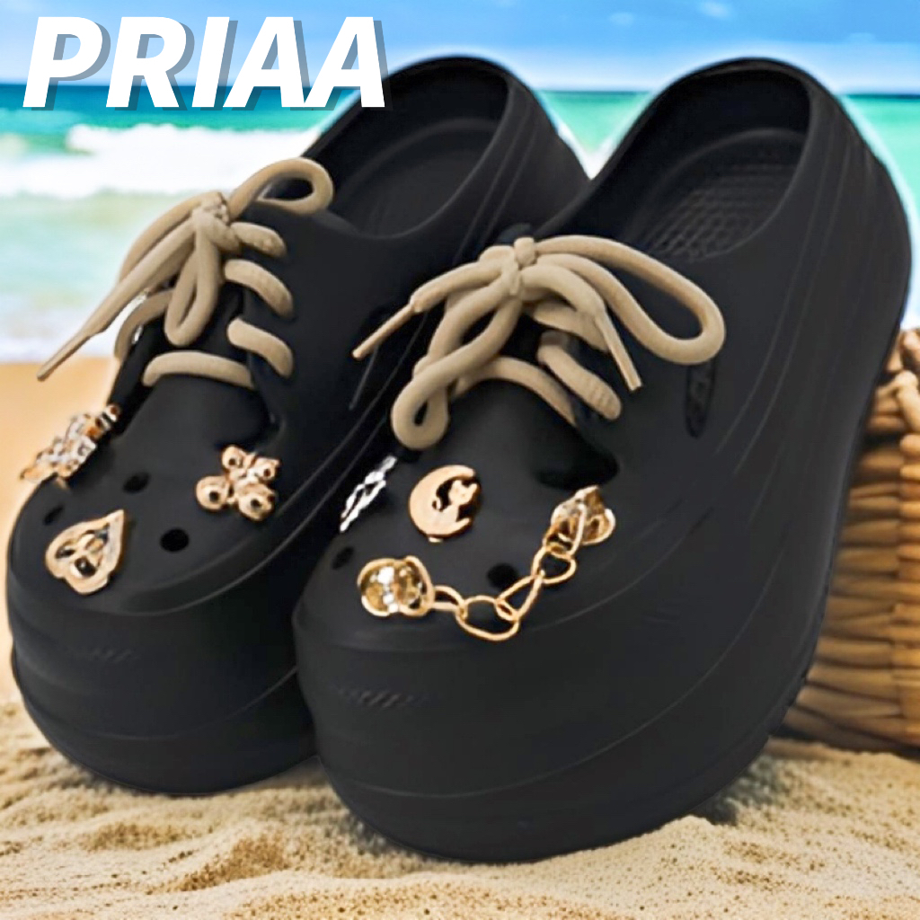 MIDORA Sandal Wanita Kekinian Empuk Sandal Fuji Wanita Wedges Korea Sandal Jelly Wanita Tinggi 4.5CM