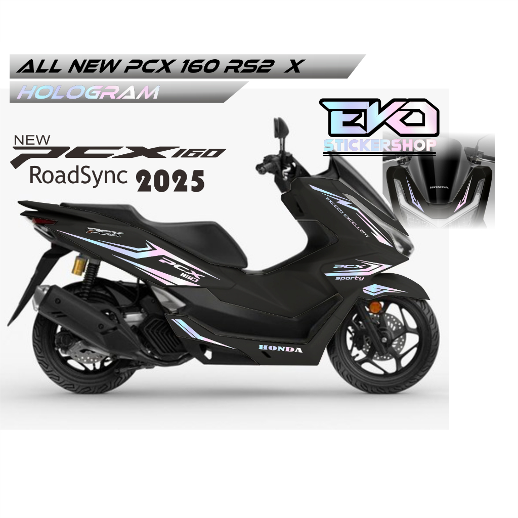 Stiker PCX 160 2025 Cutting Sticker Pcx RoadSync Striping Variasi Hologram