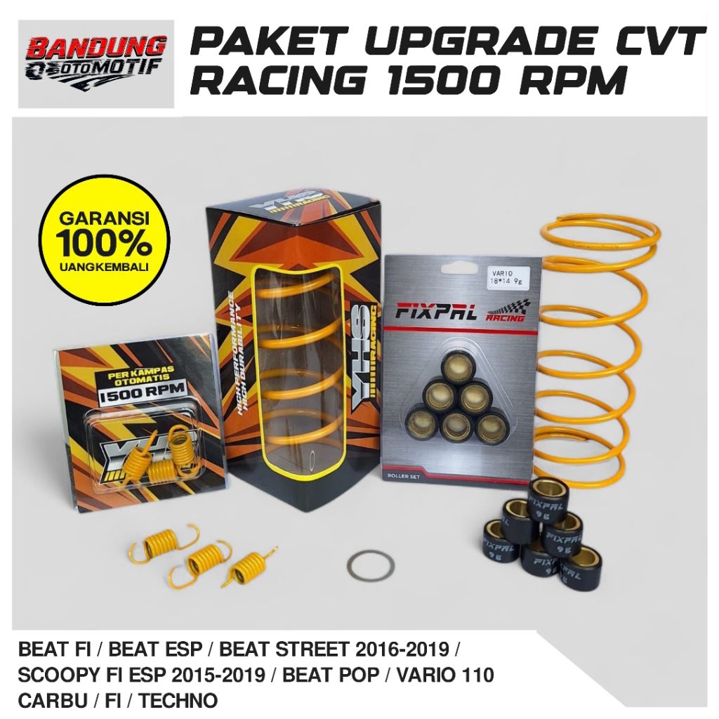 Paketan Kirian Cvt 1500 Rpm Full Set Beat Fi Beat Esp Beat Pop Beat Street Vario 110 Karbu Techno Sc