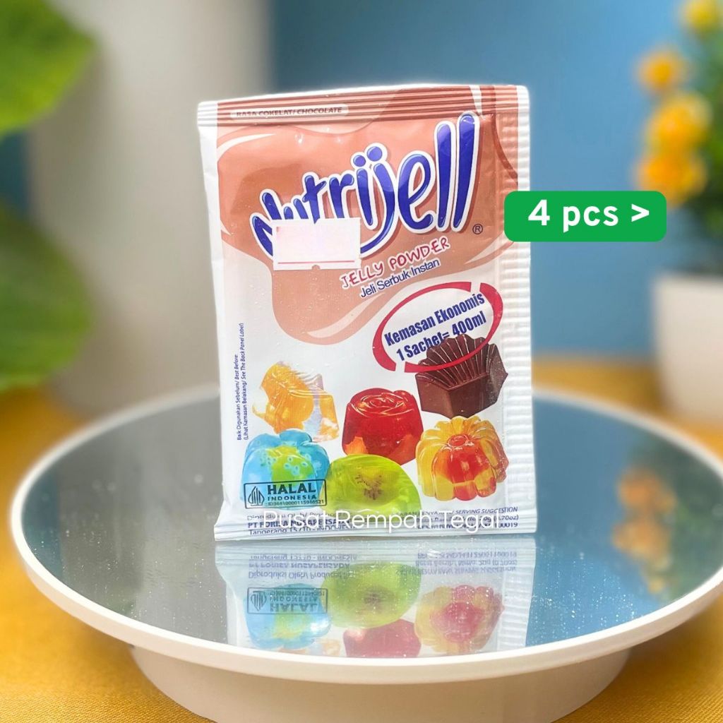 

Paket Isi 4 Nutrijell Jelly Powder Rasa Cokelat Isi 20gr 1 Sachet = 400ml Jeli Serbuk Instan Kemasan Ekonomis