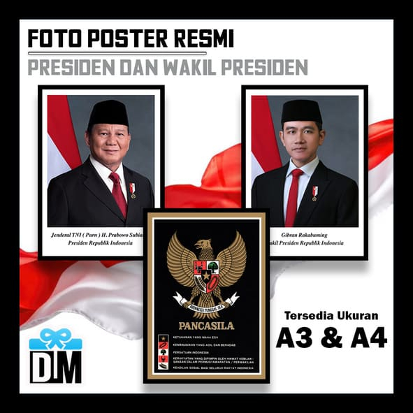 Poster CETAK FOTO PRESIDEN DAN WAKIL PRESIDEN / foto presiden dan wakil presiden soekarno hatta Indo