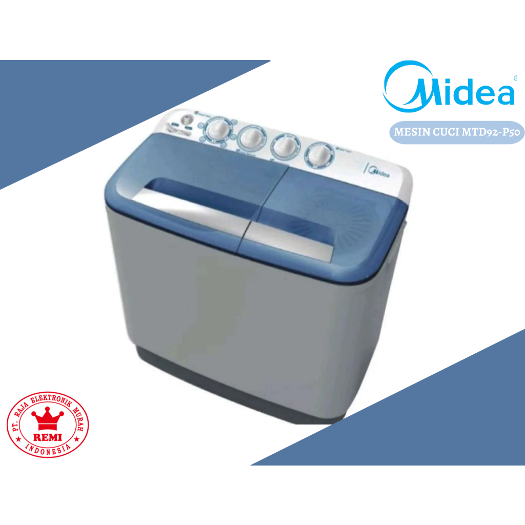 MIDEA Mesin Cuci Twintube MTD92-P501Q Washing Machine 9Kg