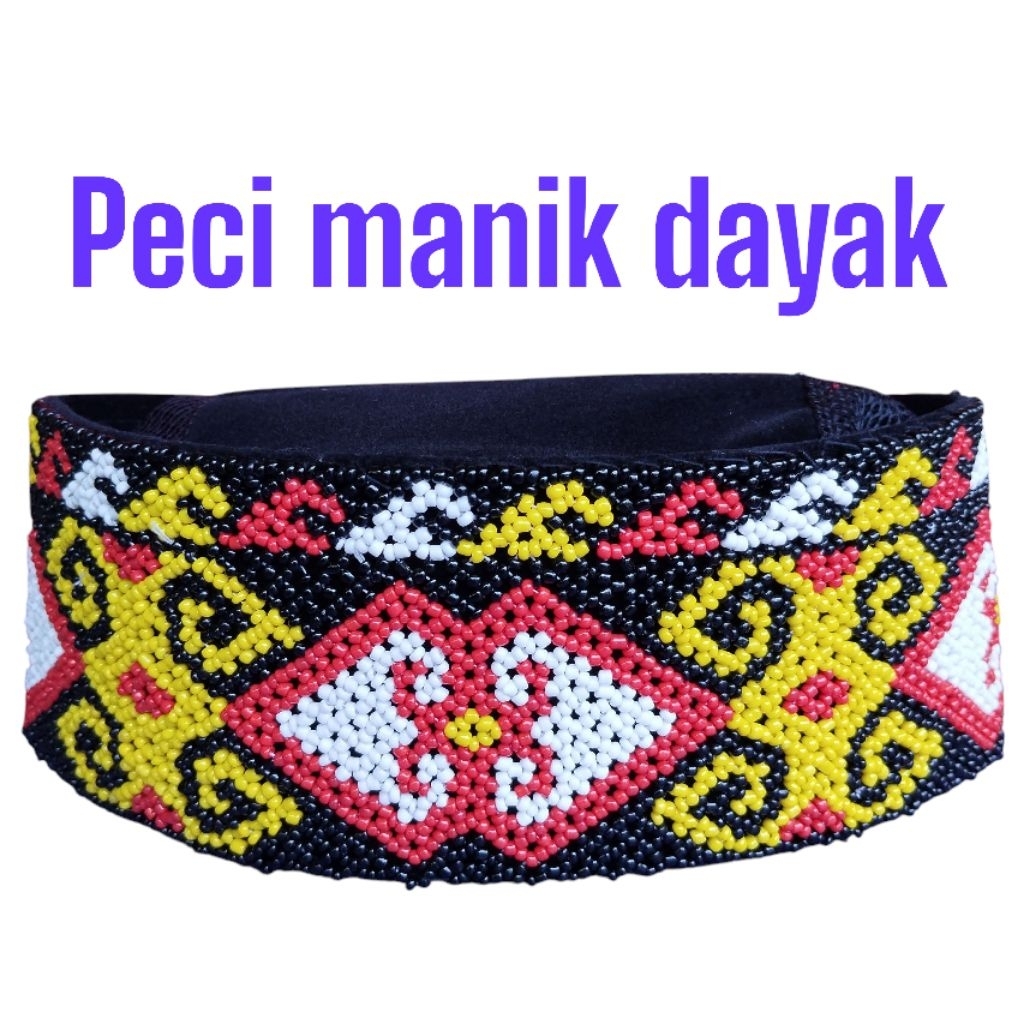 PECI MANIK DAYAK | PECI MANIK KHAS KALIMANTAN | SONGKOK MANIK MANIK DAYAK | ETNHIK 02