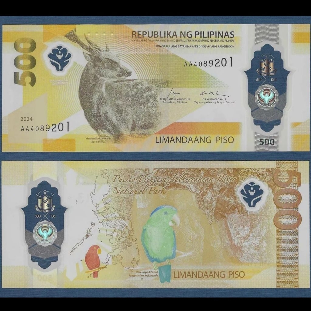 Pilipina Peso Uang Asing Kuno 500 Peso Polymer