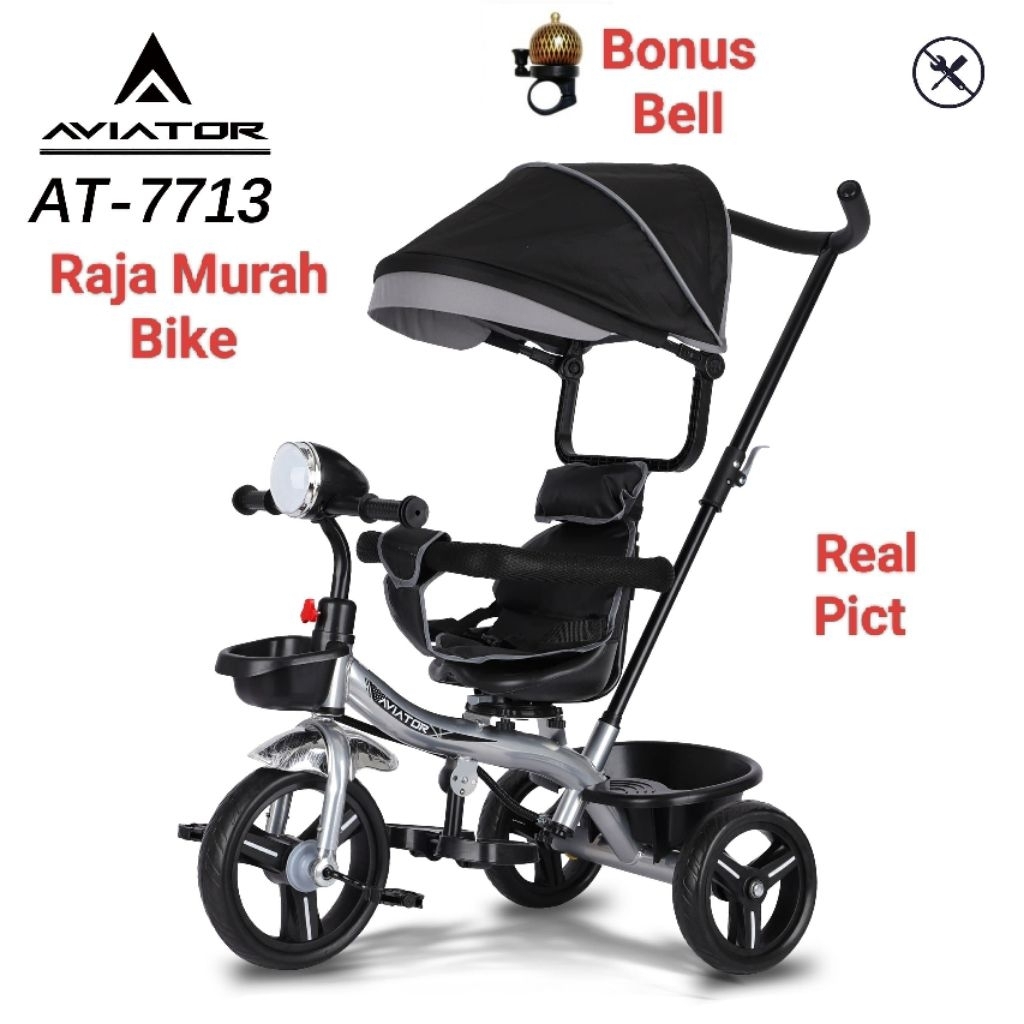 Sepeda Anak Roda Tiga Aviator AT-7713 Sepeda Stroller Anak Roda 3 Roda Tiga Anak Aviator By Pacific