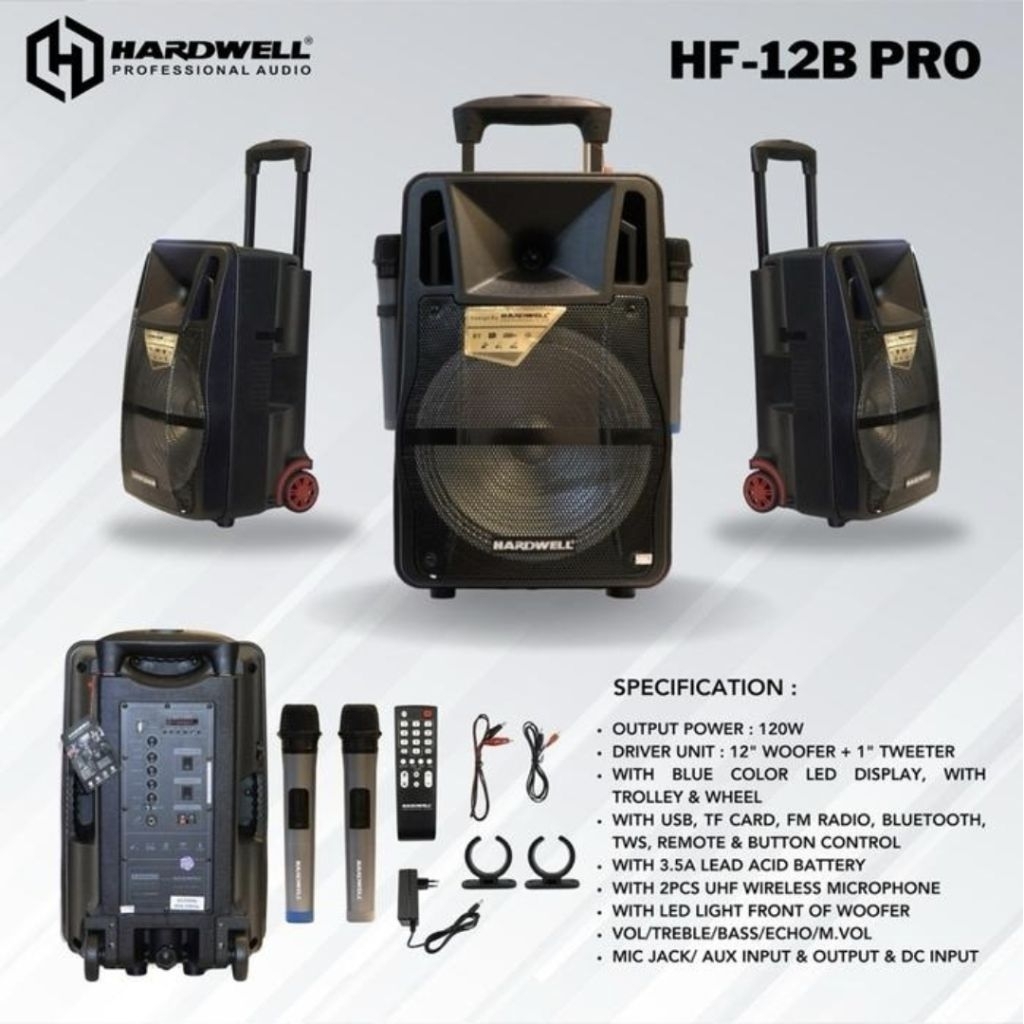 Speaker Portable Meeting 12 Inch Hardwell HF 12B PRO / HF12BPRO / HF 12 B PRO Original