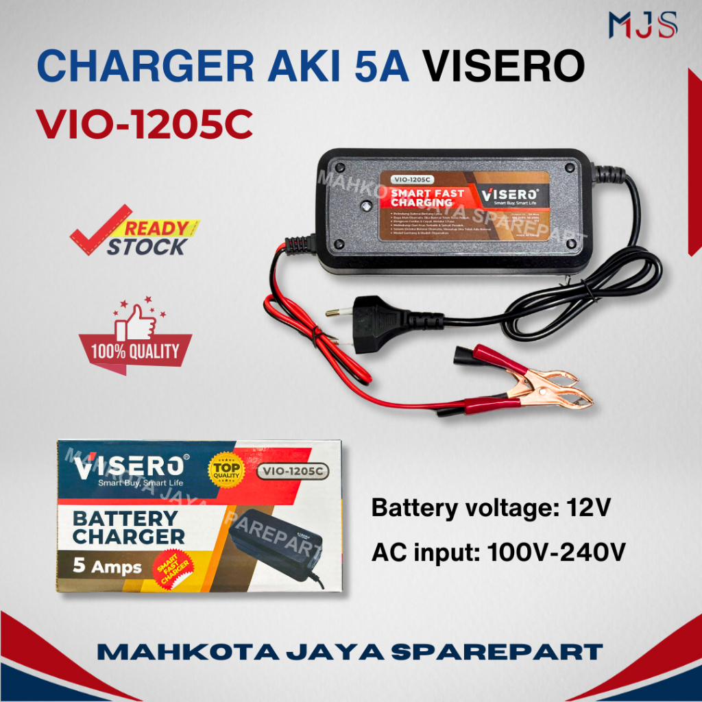Visero Vio-1205C Charger Aki 5A / Charger aki 5 ampere smart fast