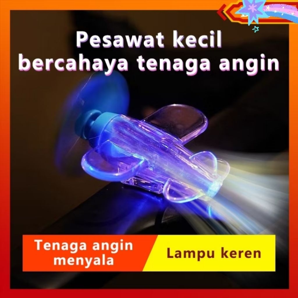 Pesawat kecil lampu led bertenaga angin tanpa listrik