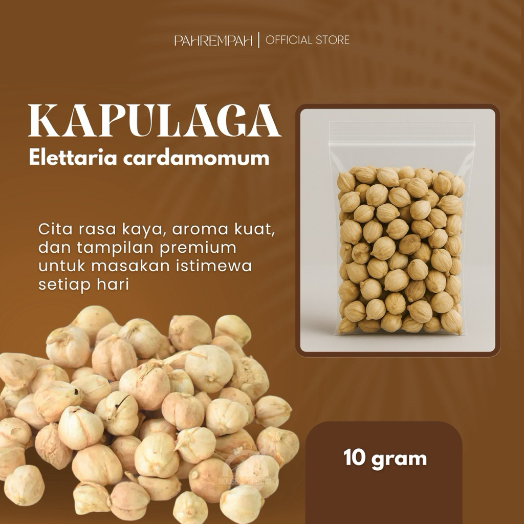 

PAH REMPAH - Kapulaga Utuh 10gr | Rempah Dapur | Bumbu Masakan Harum & Siap Pakai