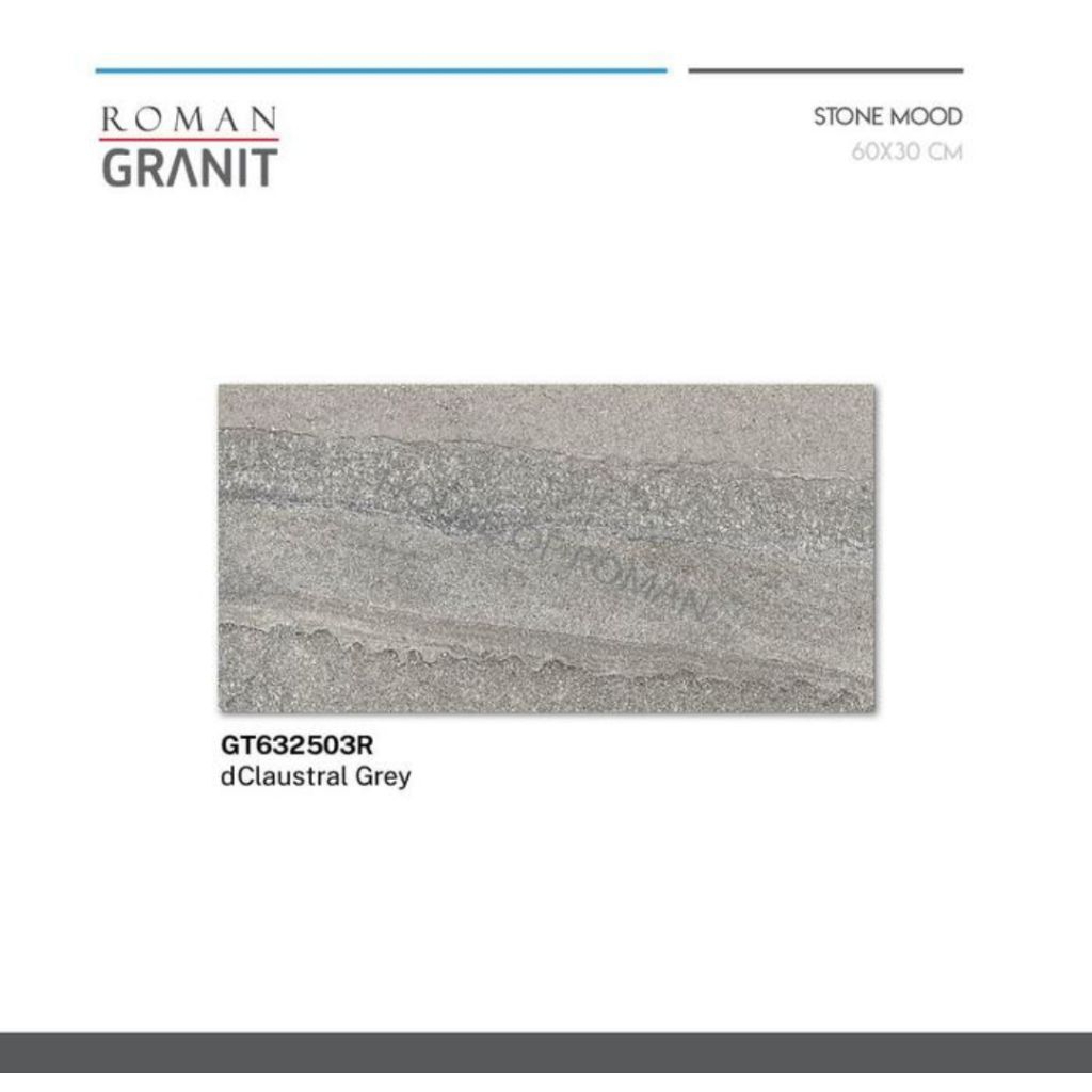Roman granit GT632505R dClaustral grey 60x30 / granit teras / granit motif batu