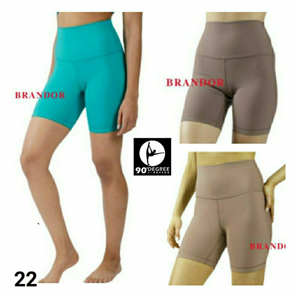 Brandor - RIBBED- HIGH WAIST BIKER  - YOGA PANTS 7" By DEGREE ( dgsh22 )