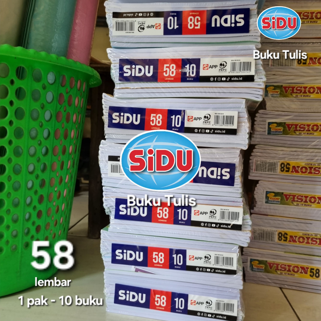 

!READY SIAP KIRIM! BUKU TULIS SIDU ISI 58 LEMBAR / BUKU TULIS SEKOLAH ( 1 PACK ISI 10pcs )