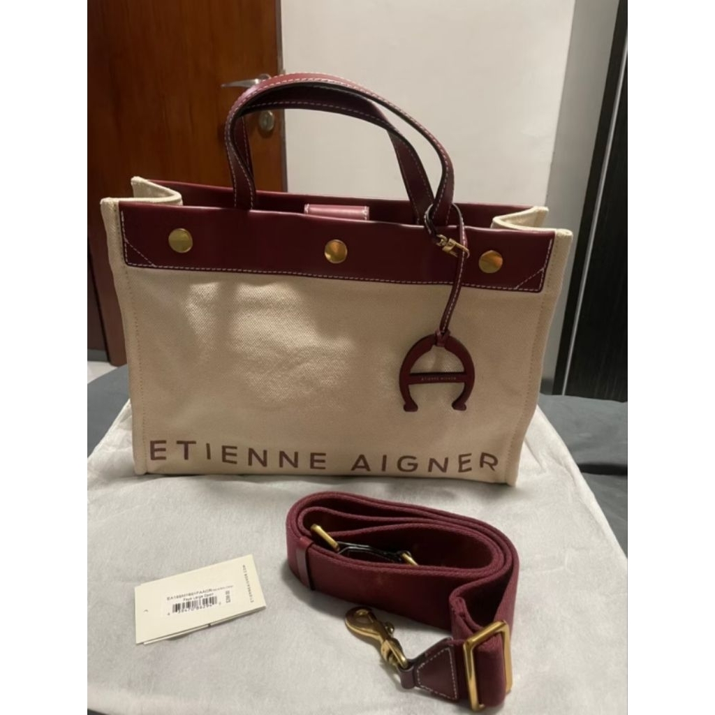 etienne aigner tote canvas bag original