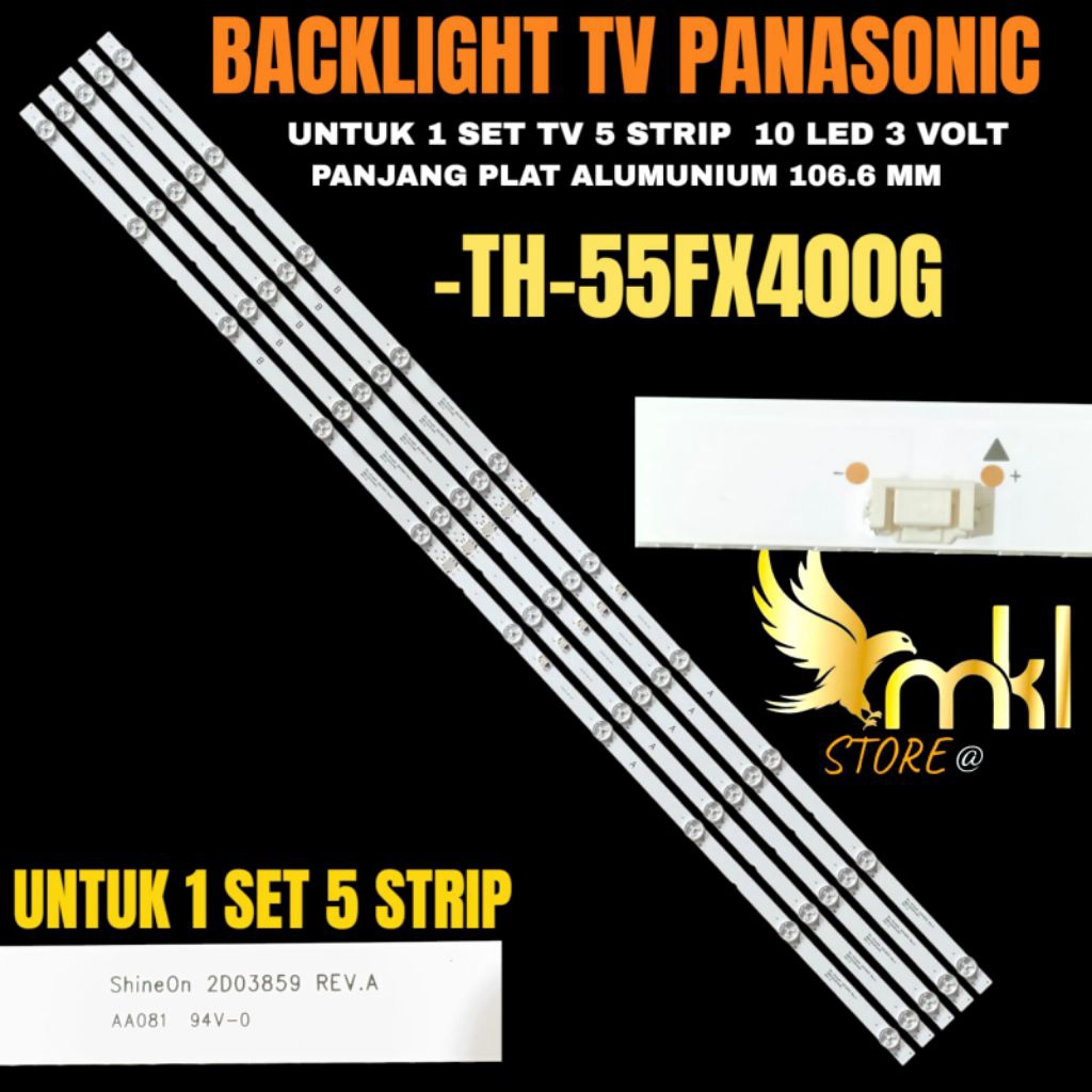 BACKLIGHT TV LED PANASONIC 55 INCH TH-55FX400 BACKLIGHT TV LED PANASONIC