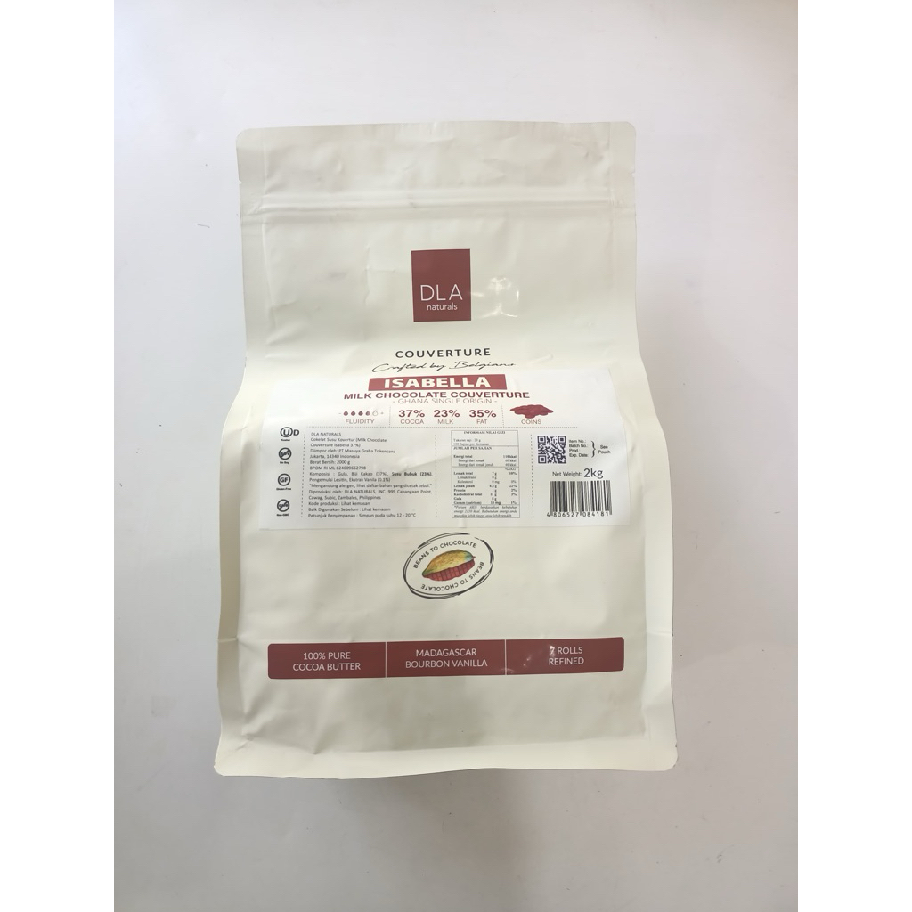 

DLA Naturals Isabella 37% Milk Chocolate Couverture / Cokelat Coin Baking