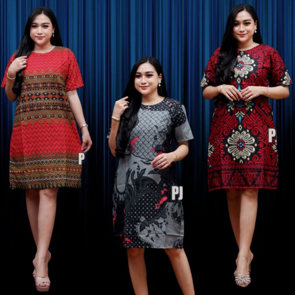UNION11 - DRESS BATIK JUMBO WANITA/ DRESS JUMBO WANITA LD 126 / BAJU JUMBO Star+ BAJU DRESS WANITA M