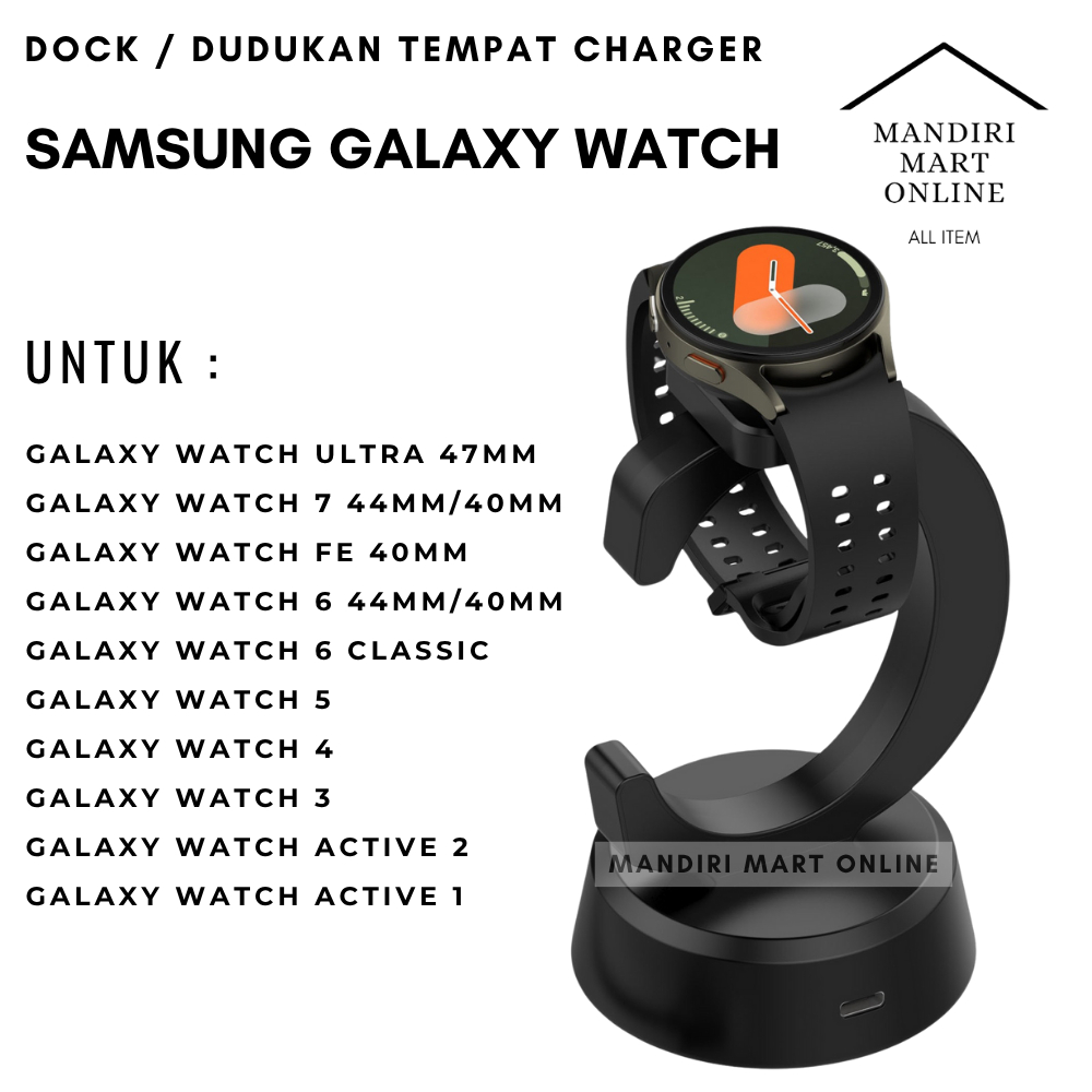 Charger Wireless Samsung Galaxy Watch 7 / Galaxy Watch Ultra / Dudukan Docking Wireless Charger Hold