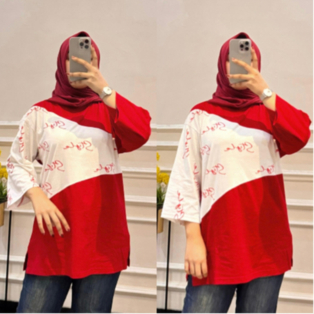 Atasan Kaos Oversize Merah Putih Edisi Kemerdekaan