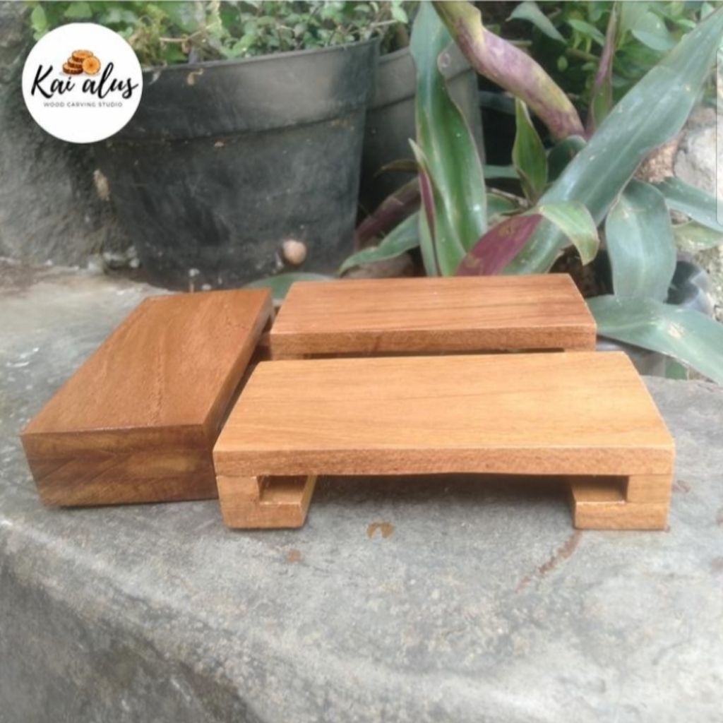 meja tatakan untuk bonsai mini ( Keshitsubo shito mame) model minimalis standar lurus bahan kayu jat