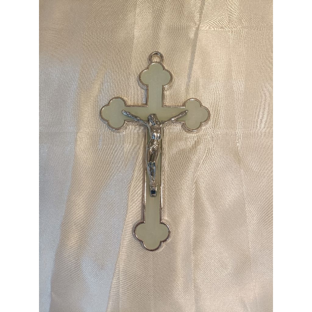 Salib Gantung Besi Fosfor Bunga 18cm HX20/18 (3445) - Salib Gantung - Salib Dinding - Salib Gantung 